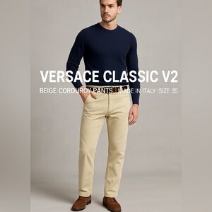 Versace Classic V2 Beige Corduroy Pants | Made in Italy | Size 36